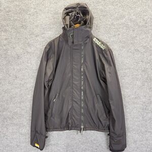 Superdry Jacket Men's Large Black Windcheater Full Zip Hooded Japan Heavy